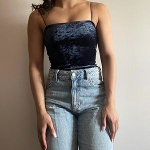 **2/$30** Garage bodysuit navy blue tank top XS